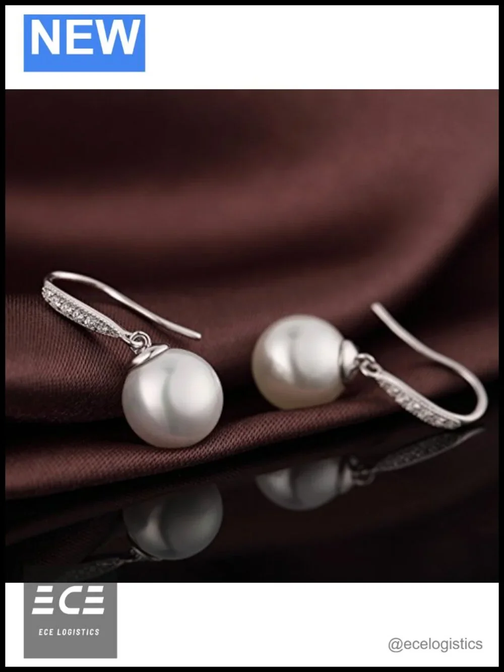 925 Sterling Silver Pearl Dangle Drop Earrings with Fish Hook Women Jewelry Gift